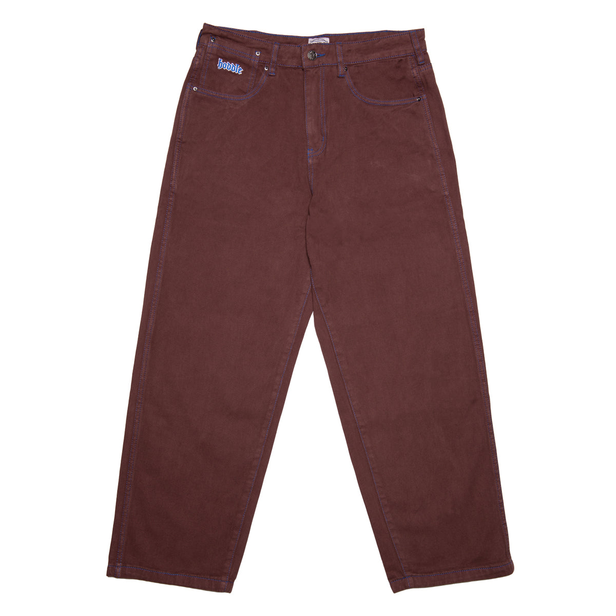 16 OUNCE DENIM BROWN / BLUE STITCHING | HODDLE SKATEBOARDS
