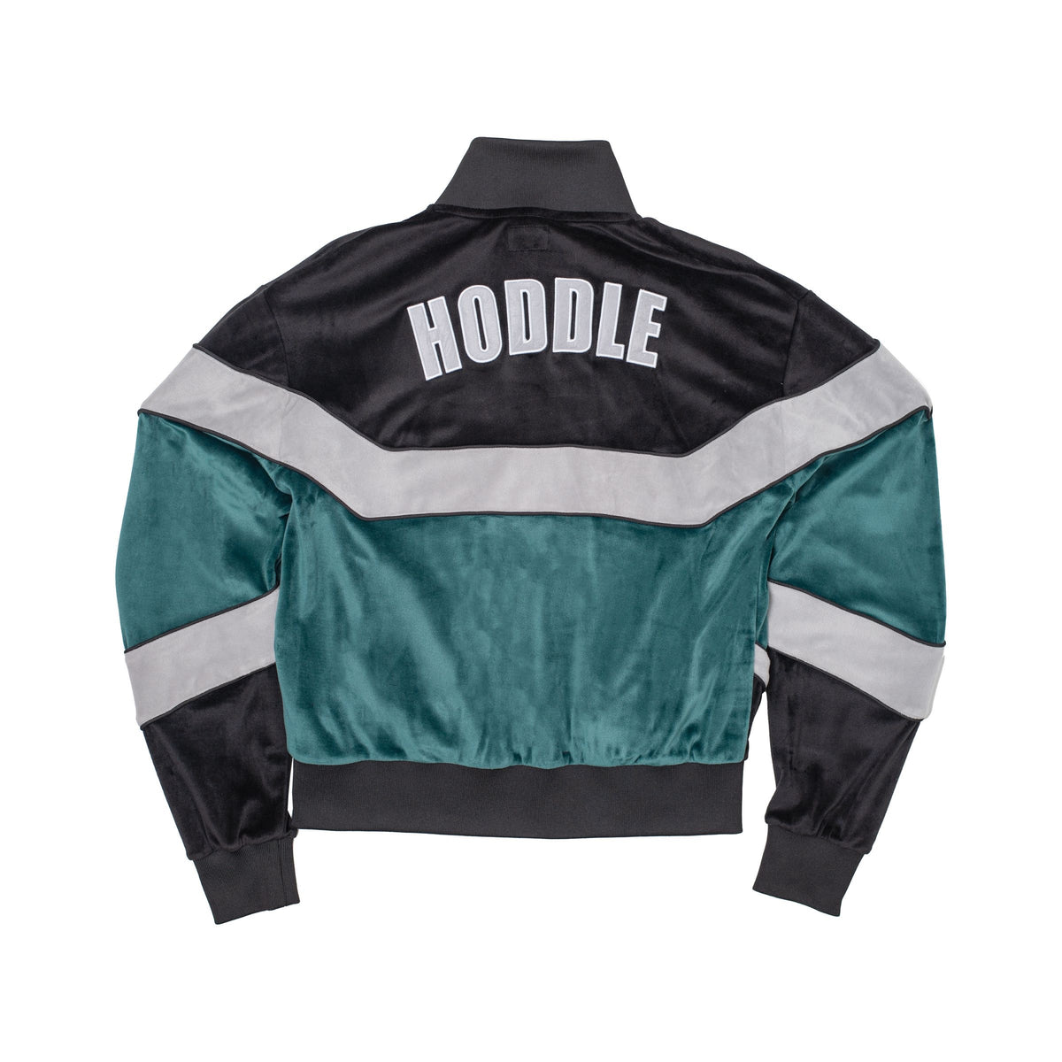 HDL VELOUR TRACK JACKET - GREEN/BLACK | HODDLE SKATEBOARDS