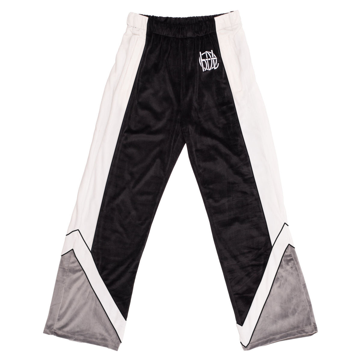 HDL VELOUR TRACK PANTS - BLACK/GREY | HODDLE SKATEBOARDS