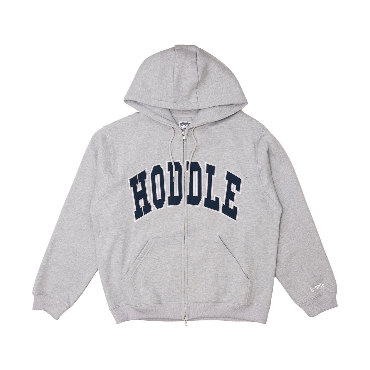 HODDLE ARCH LOGO ZIP UP HOOD GREY | HODDLE SKATEBOARDS