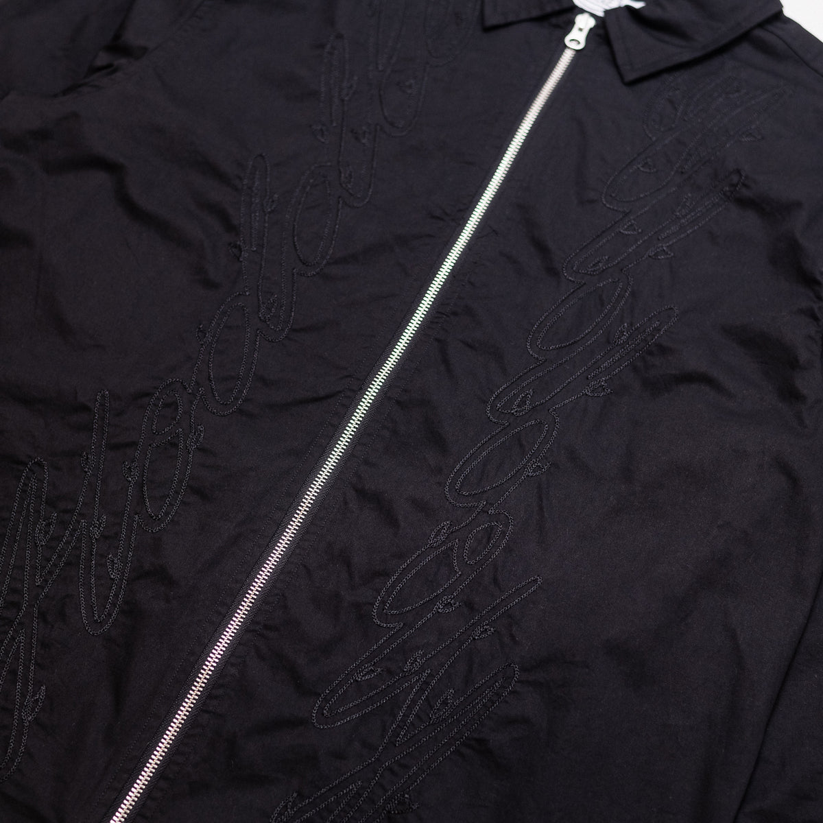 HODDLE THORN ZIP UP LONG SLEEVE SHIRT - BLACK | HODDLE