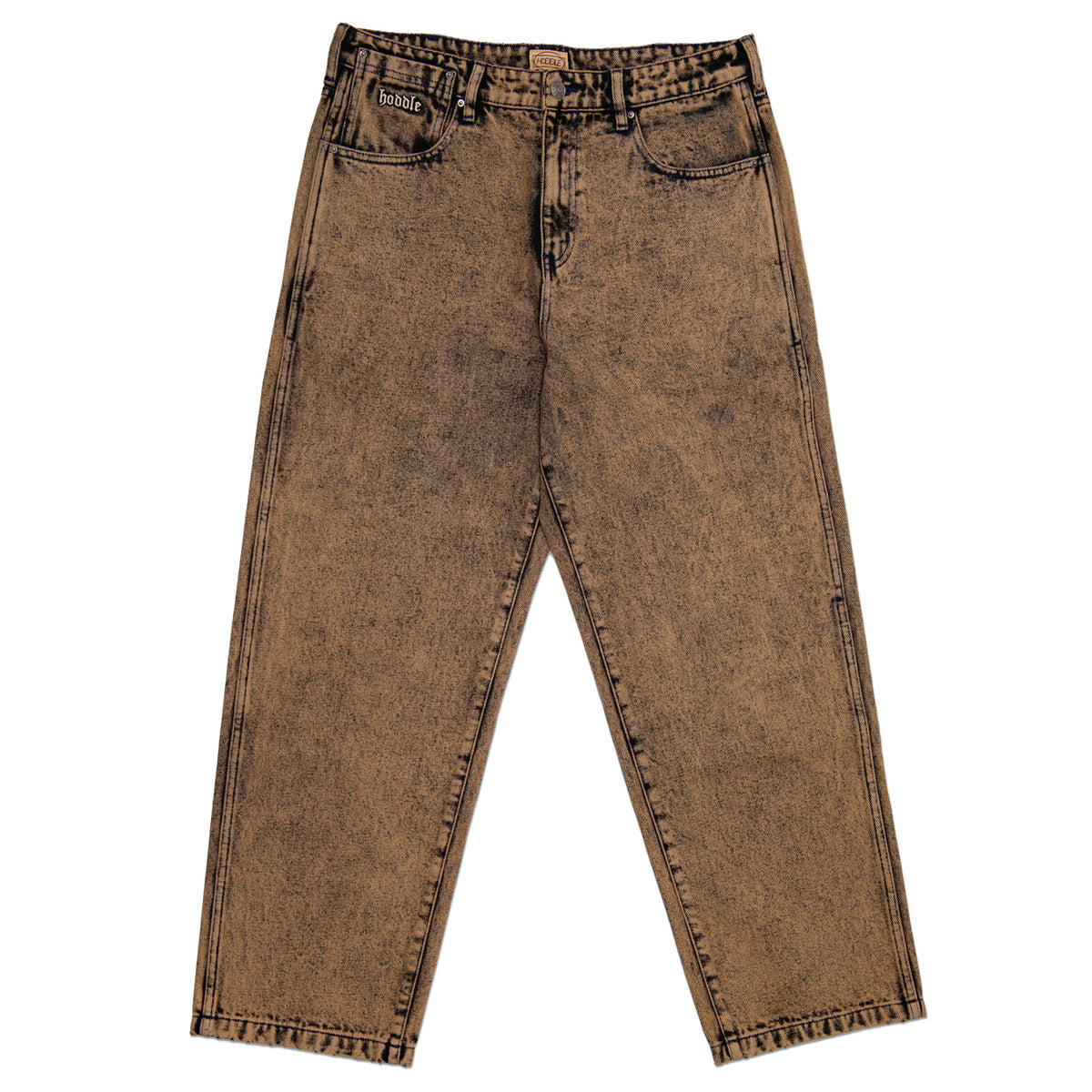 12 OUNCE DENIM JEAN BROWN ACID WASH / BLUE STITCHING | HODDLE 