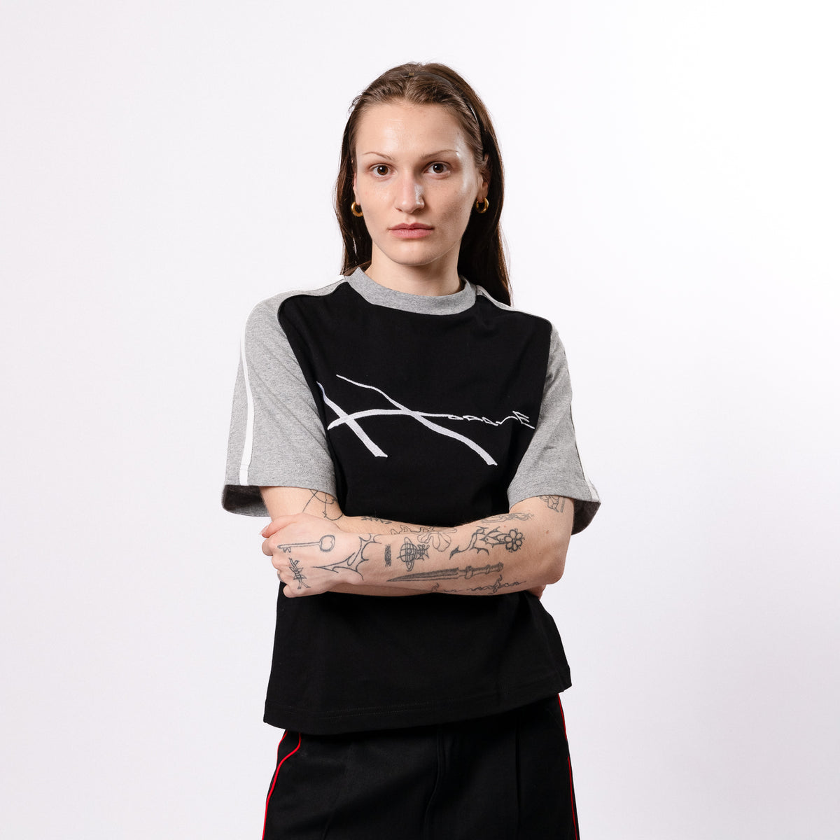 hoddle Tシャツ 即完 HODDLE WARPED JERSEY TEE - BLACK / GREY | HODDLE SKATEBOARDS