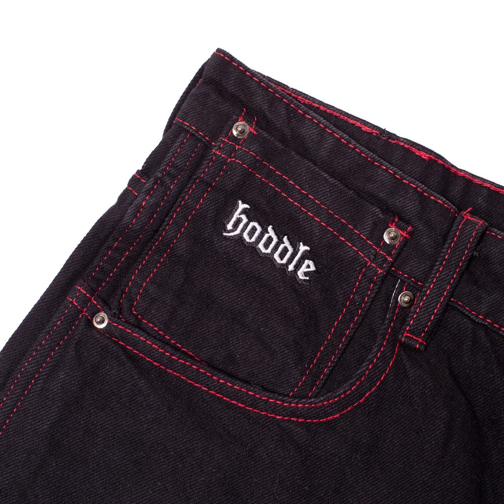 16 OUNCE DENIM RANGER JEAN  BLACK / RED STICH