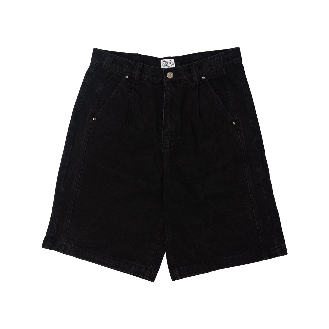 【BLACK】Denim bermuda pants MUSINSA | EASY NO EASY 8-part denim Bermuda pants - black denim