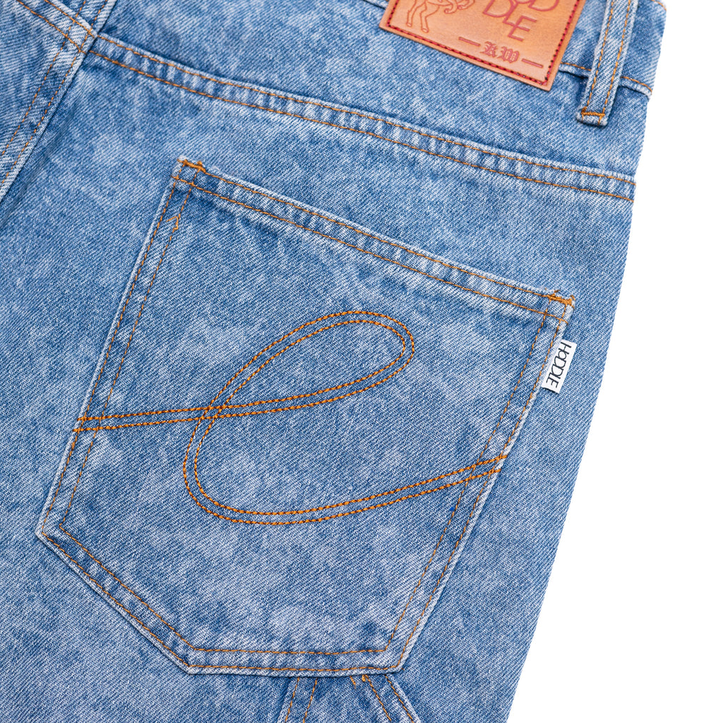 CARPENTER HEART JEAN SHORT  LASER PAINT SPLATTER LIGHT WASH