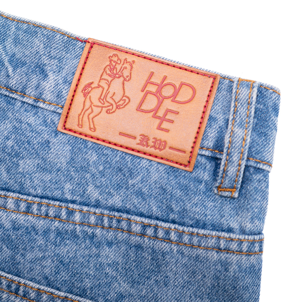 CARPENTER HEART JEAN SHORT  LASER PAINT SPLATTER LIGHT WASH