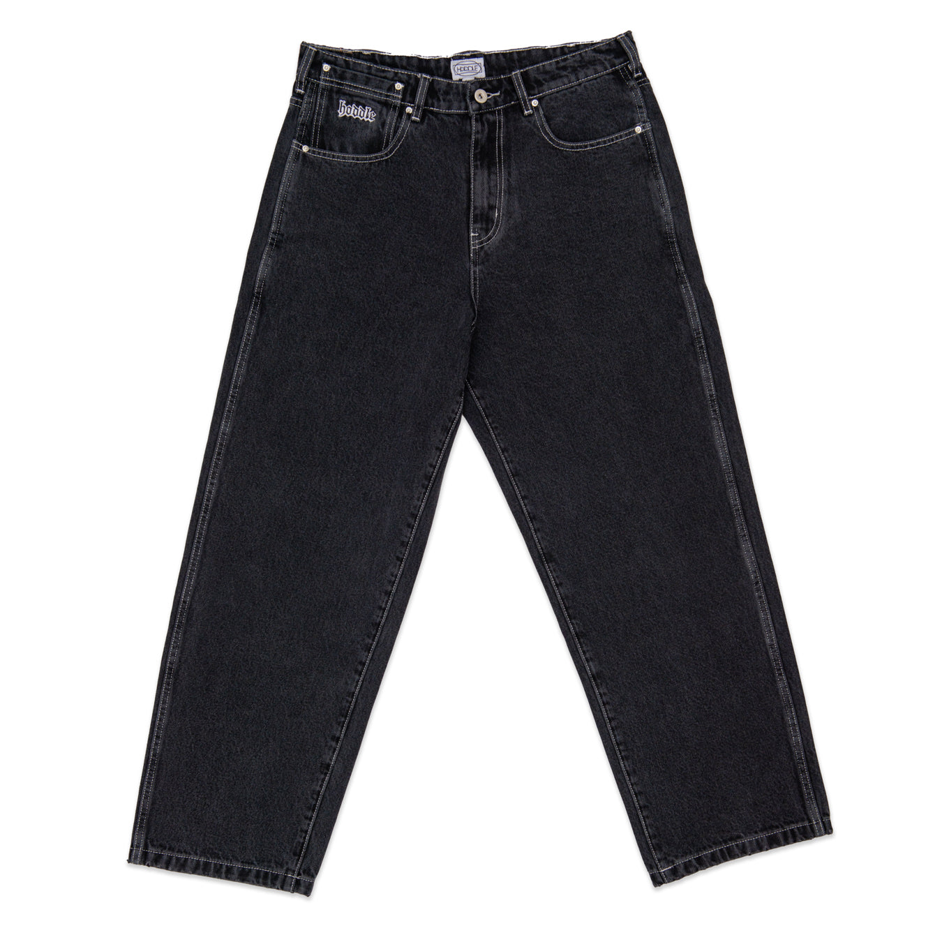 Denim Jeans Black Mom Jeans White Stitching Black Mid Rise Jade