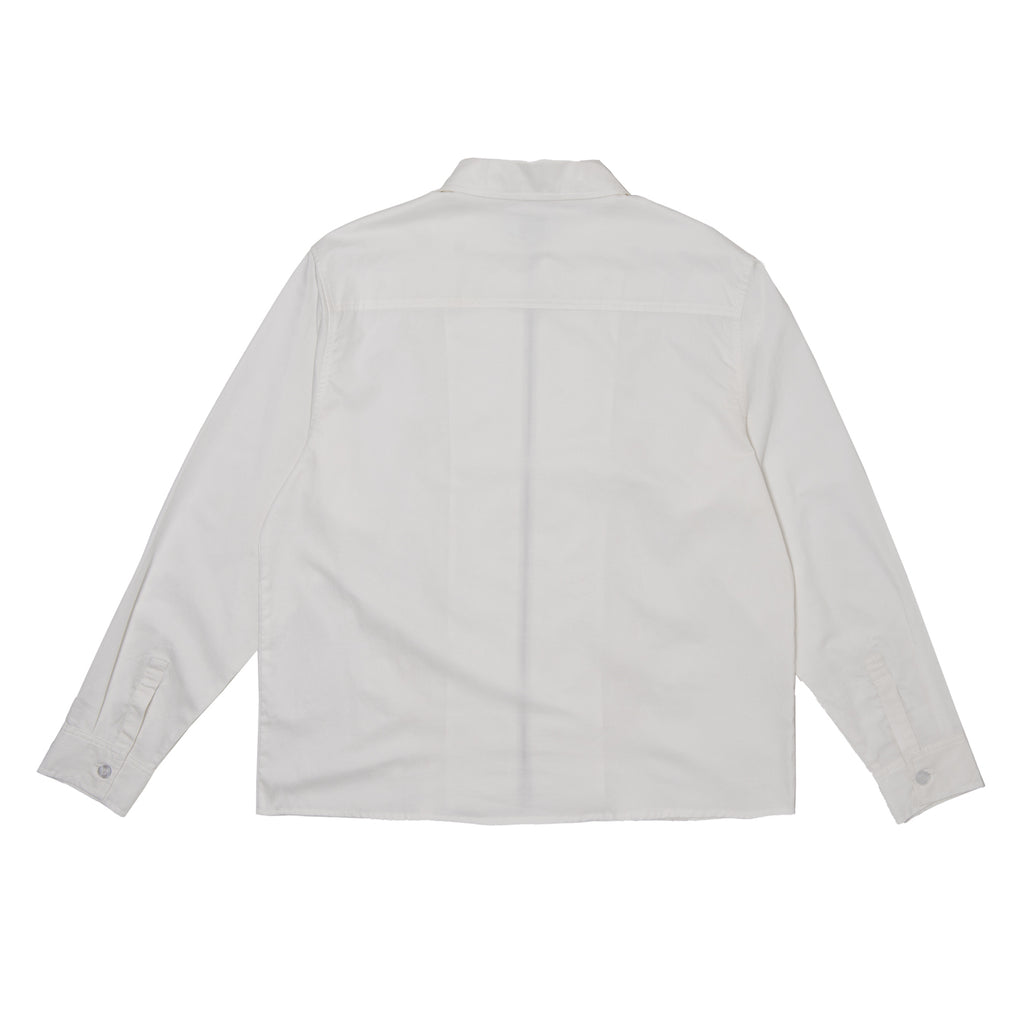 HODDLE THORN ZIP UP LONG SLEEVE SHIRT - WHITE