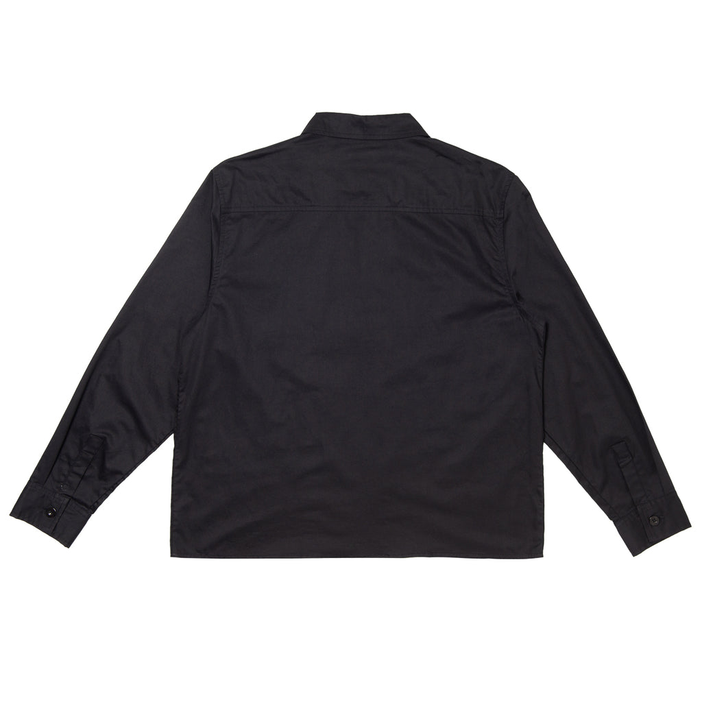 HODDLE THORN ZIP UP LONG SLEEVE SHIRT - BLACK