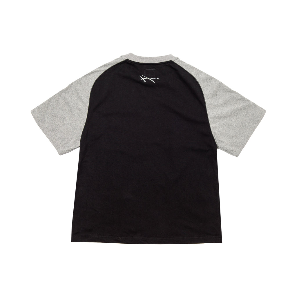 HODDLE WARPED JERSEY TEE - BLACK / GREY