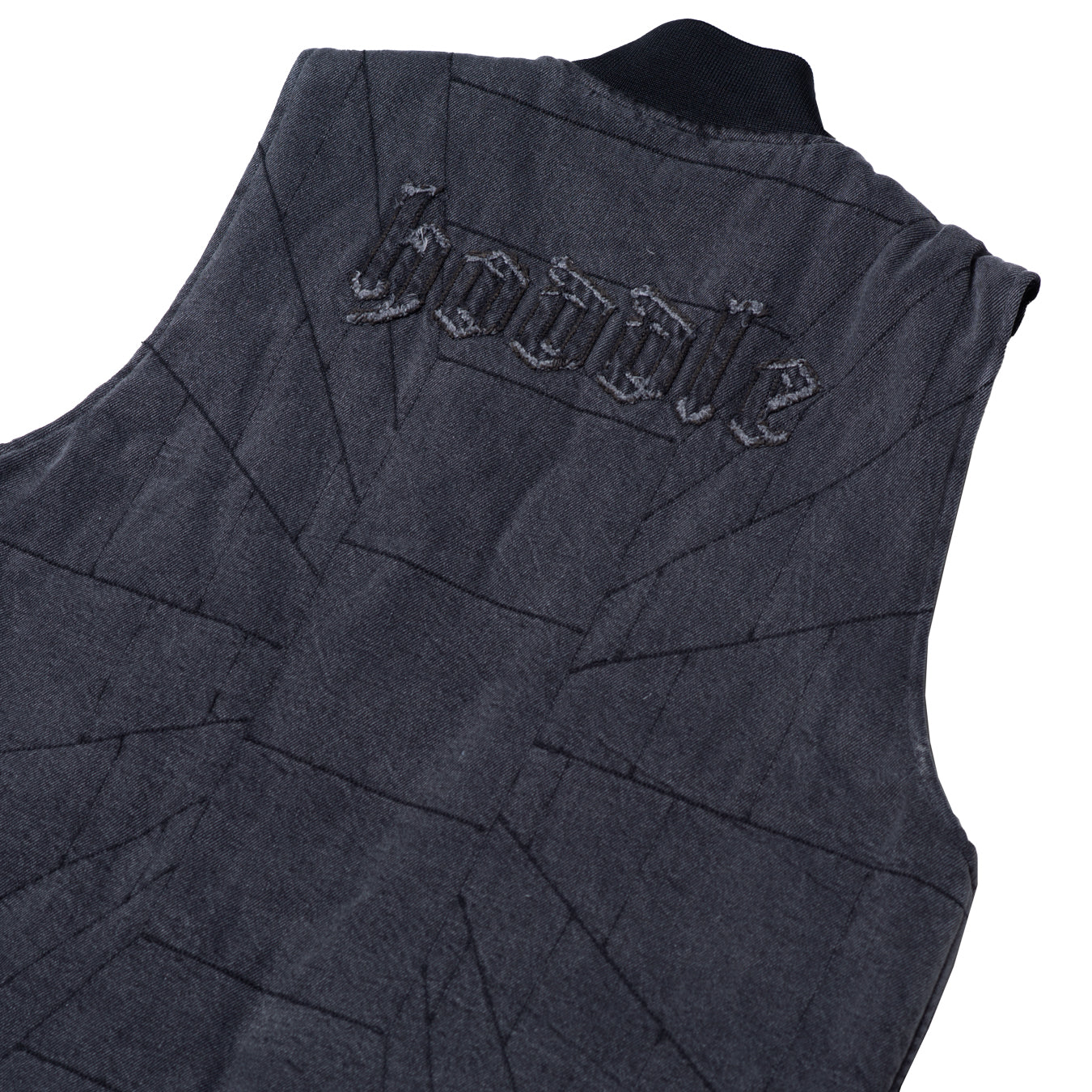 ZIP UP CARPENTER VEST BLACK DENIM WASH | HODDLE SKATEBOARDS