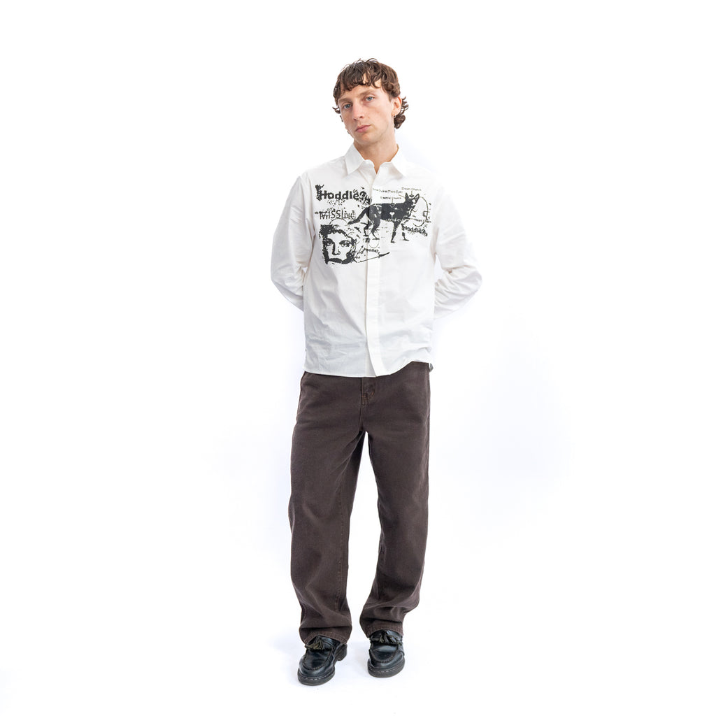 A SANE REACTION OXFORD SHIRT WHITE