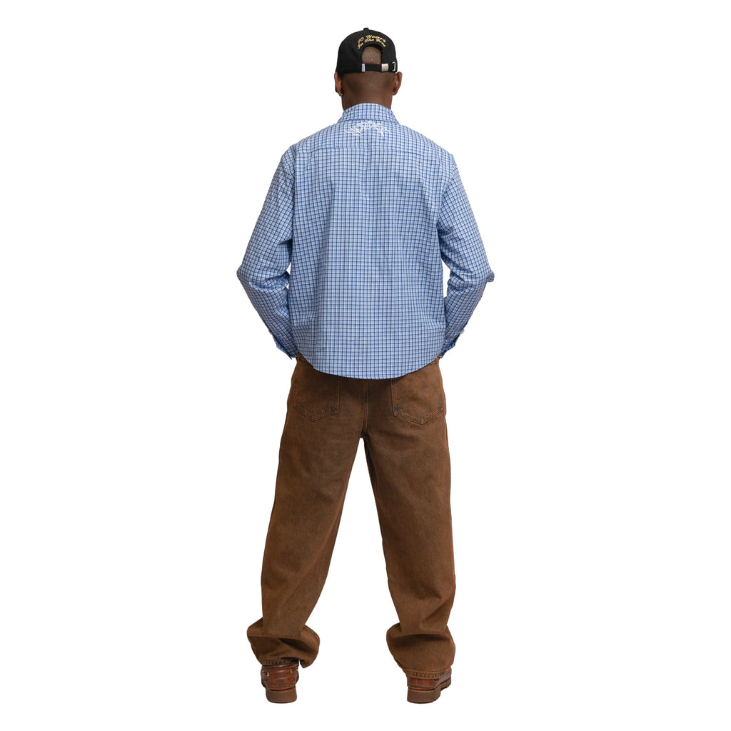 PRIMARY LOGO SHIRT GINGHAM BLUE