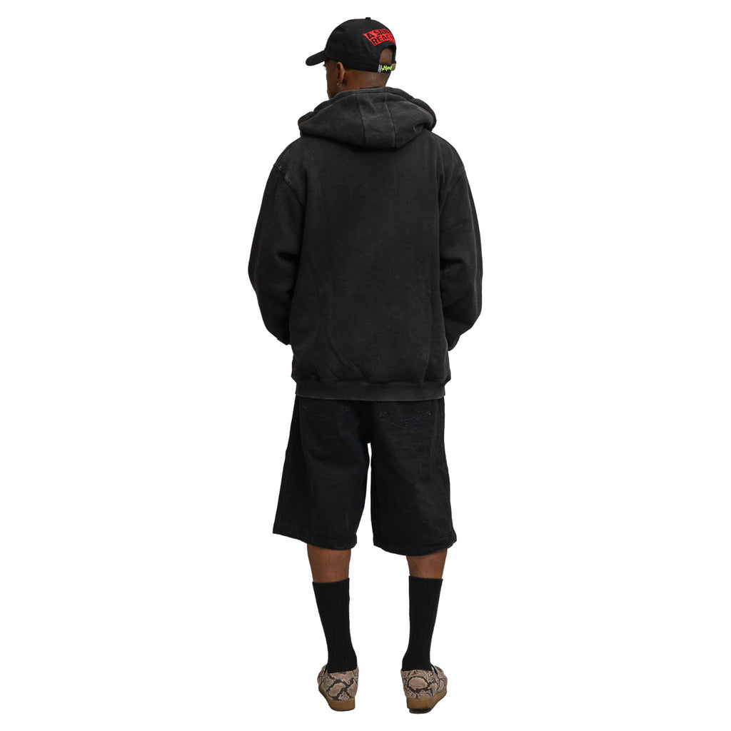 HODDLE ARCH LOGO ZIP HOOD BLACK