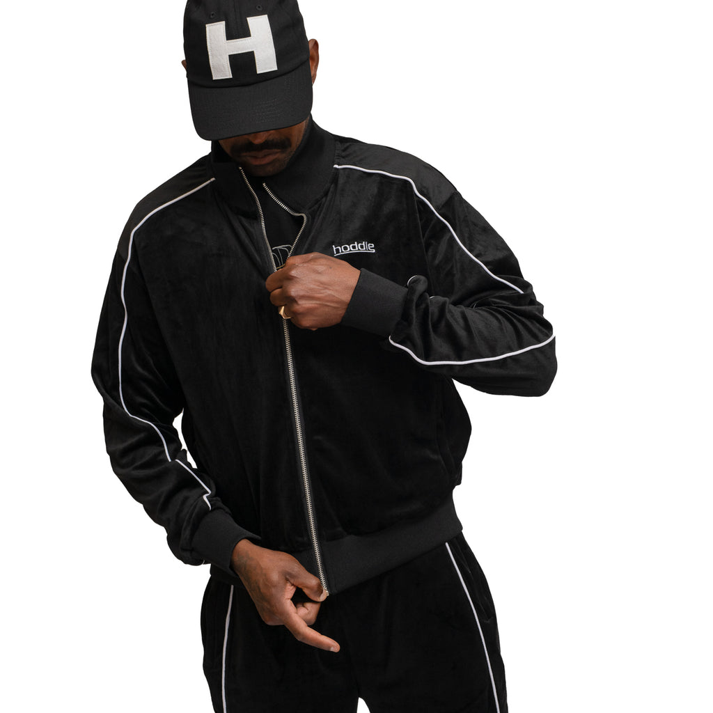 PRIMARY VELOUR TRACK TOP BLACK