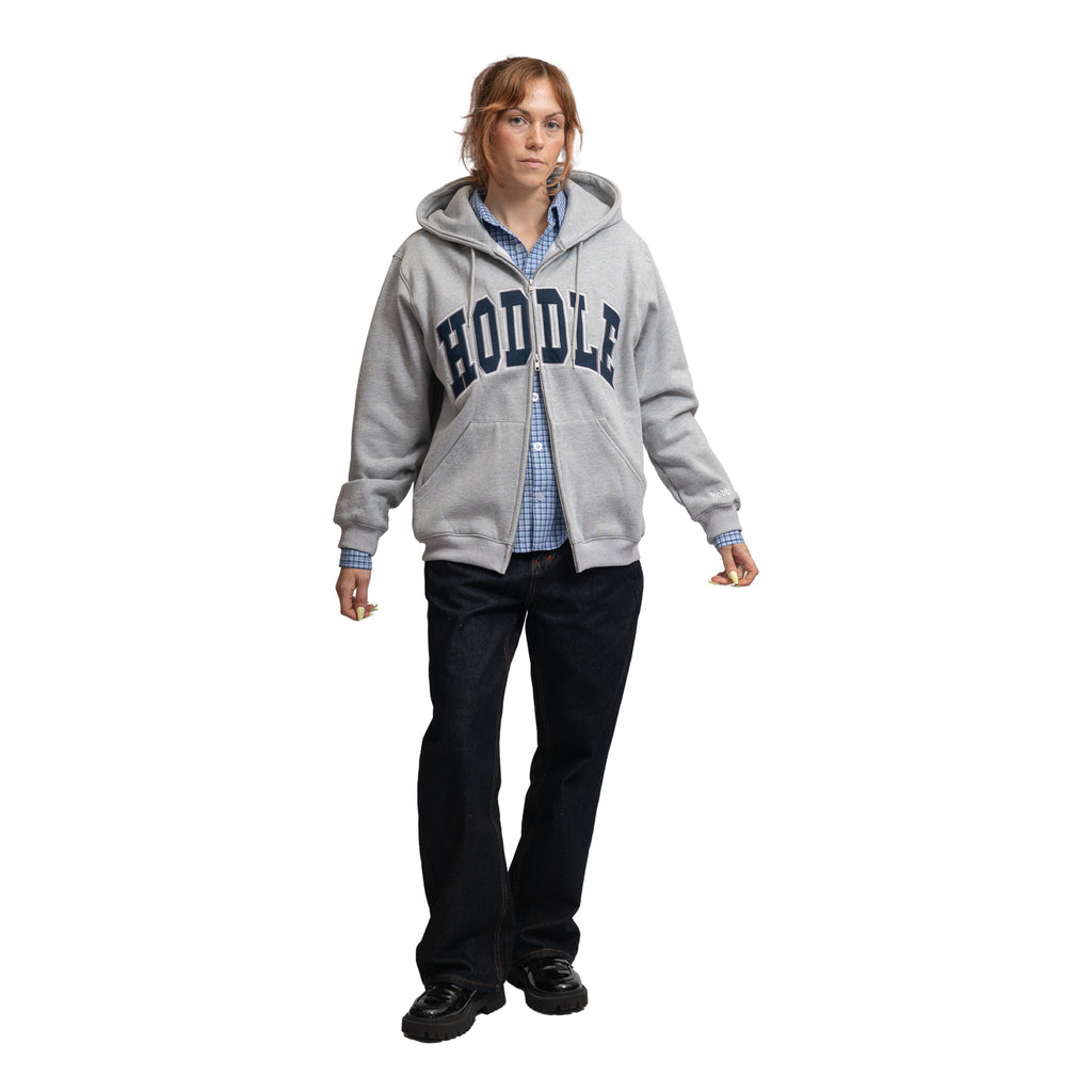 HODDLE ARCH LOGO ZIP UP HOOD GREY