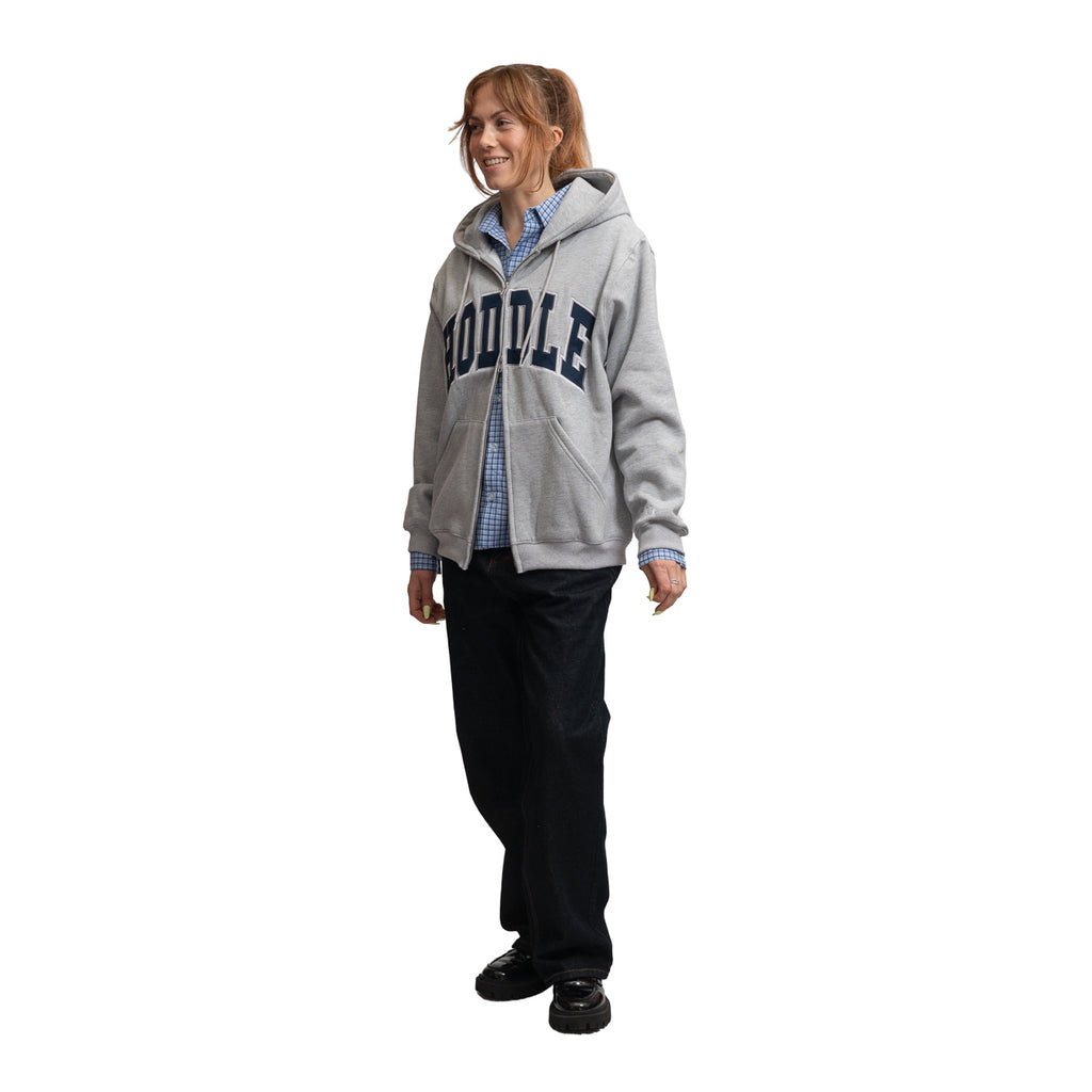 HODDLE ARCH LOGO ZIP UP HOOD GREY