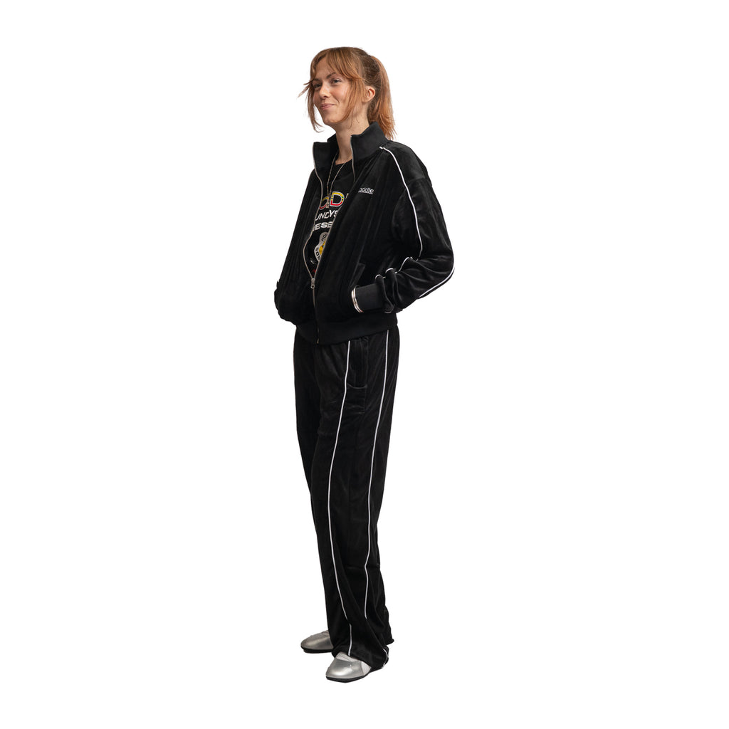 PRIMARY VELOUR TRACK TOP BLACK