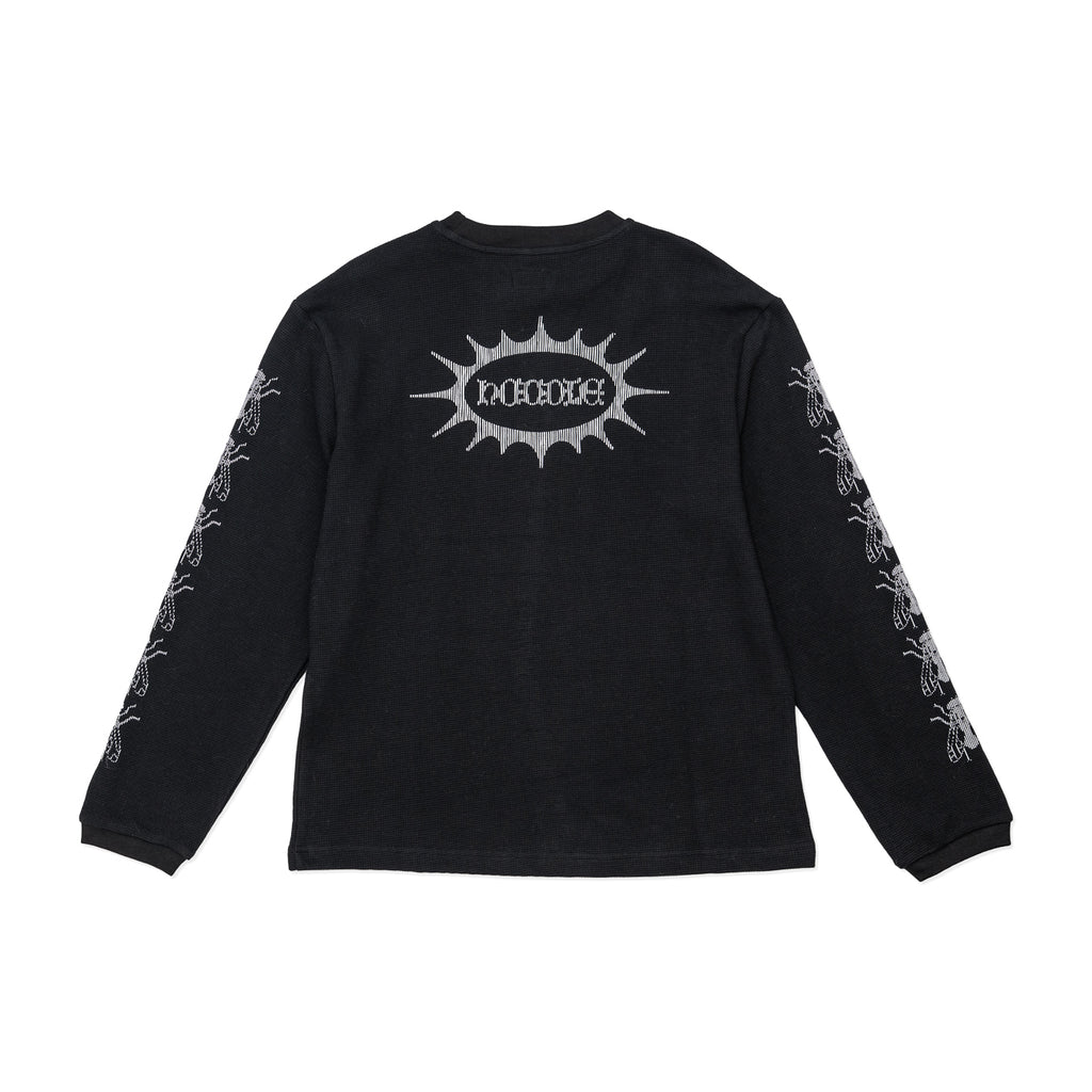HODDLE LONG SLEEVE WAFFLE KNIT BLACK | HODDLE SKATEBOARDS