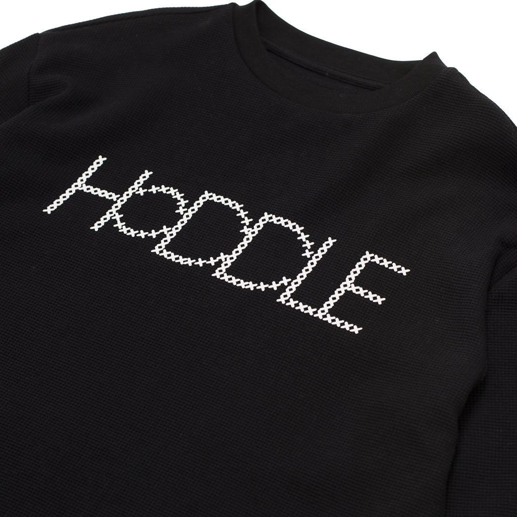HODDLE LONG SLEEVE WAFFLE KNIT BLACK | HODDLE SKATEBOARDS