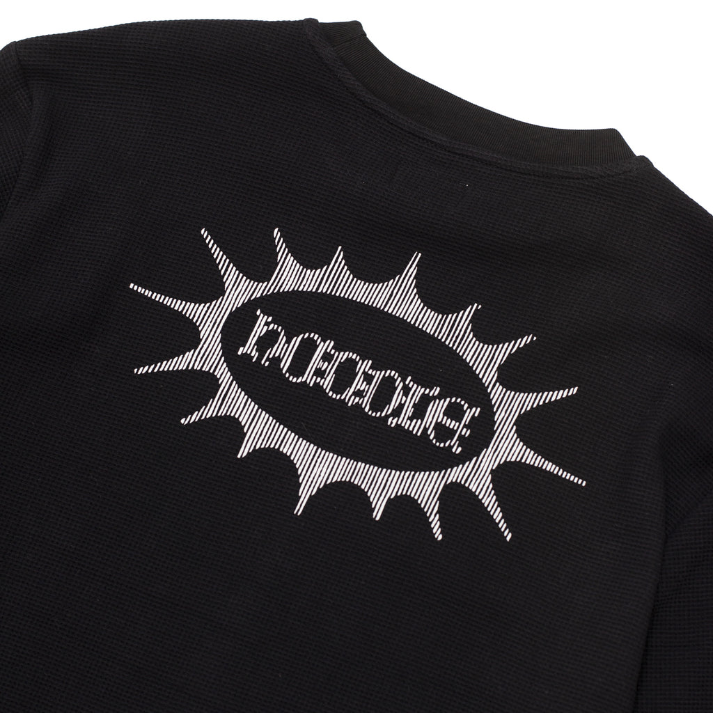 トップス HODDLE-melange long sleeve shirts HODDLE LONG SLEEVE WAFFLE KNIT BLACK | HODDLE SKATEBOARDS