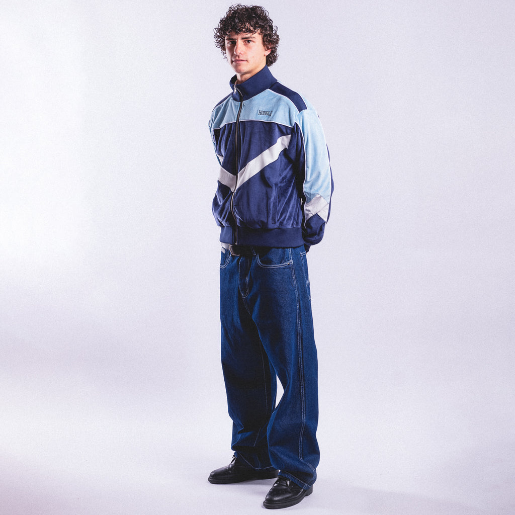 VELOUR TRACK TOP BLUE / NAVY