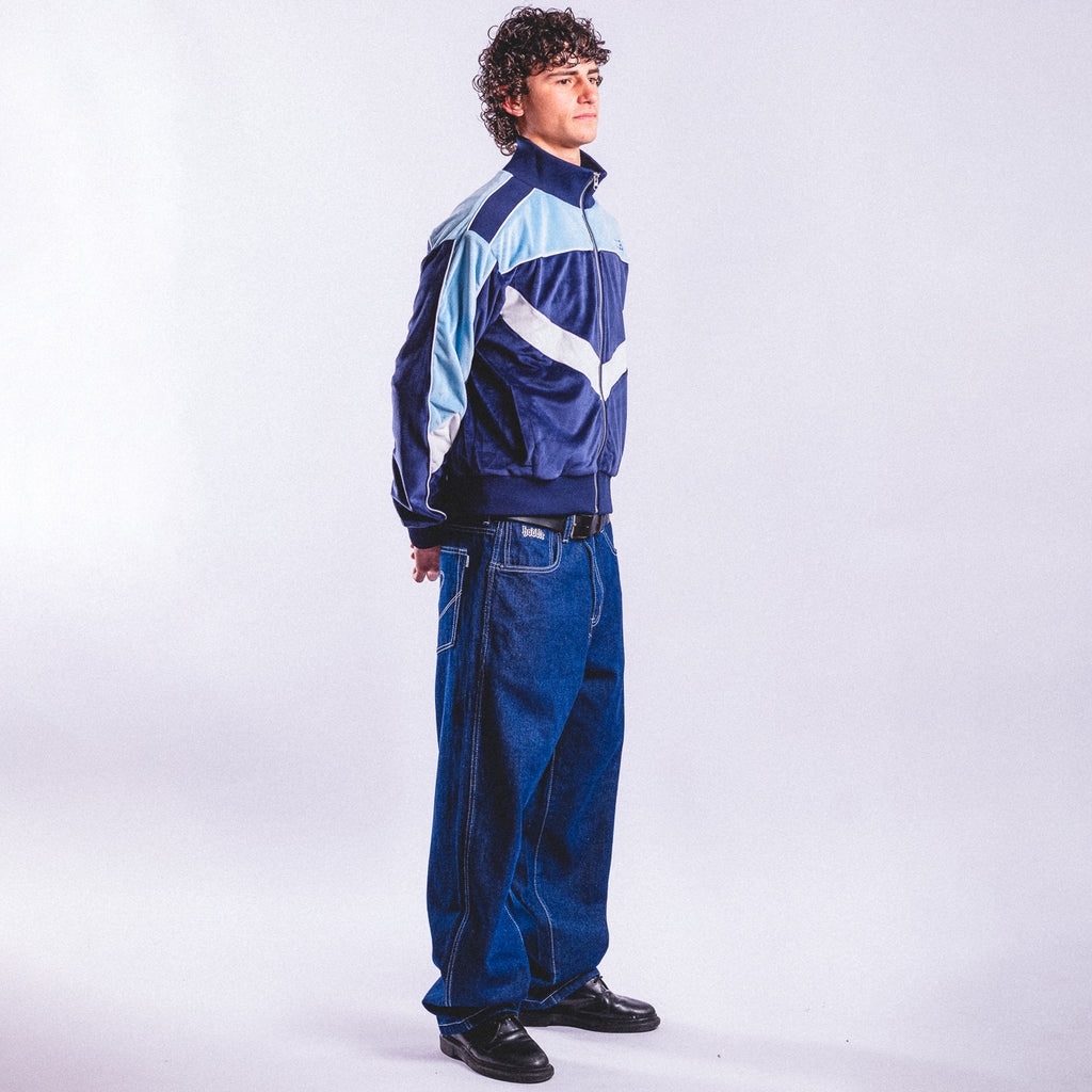 VELOUR TRACK TOP BLUE / NAVY