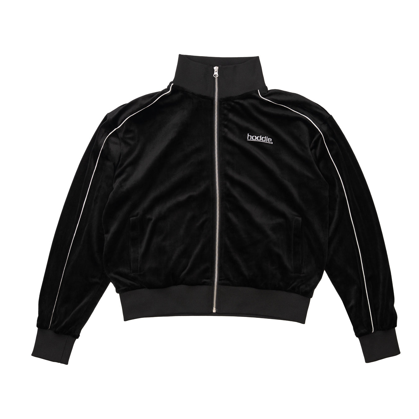 PRIMARY VELOUR TRACK TOP BLACK | HODDLE SKATEBOARDS