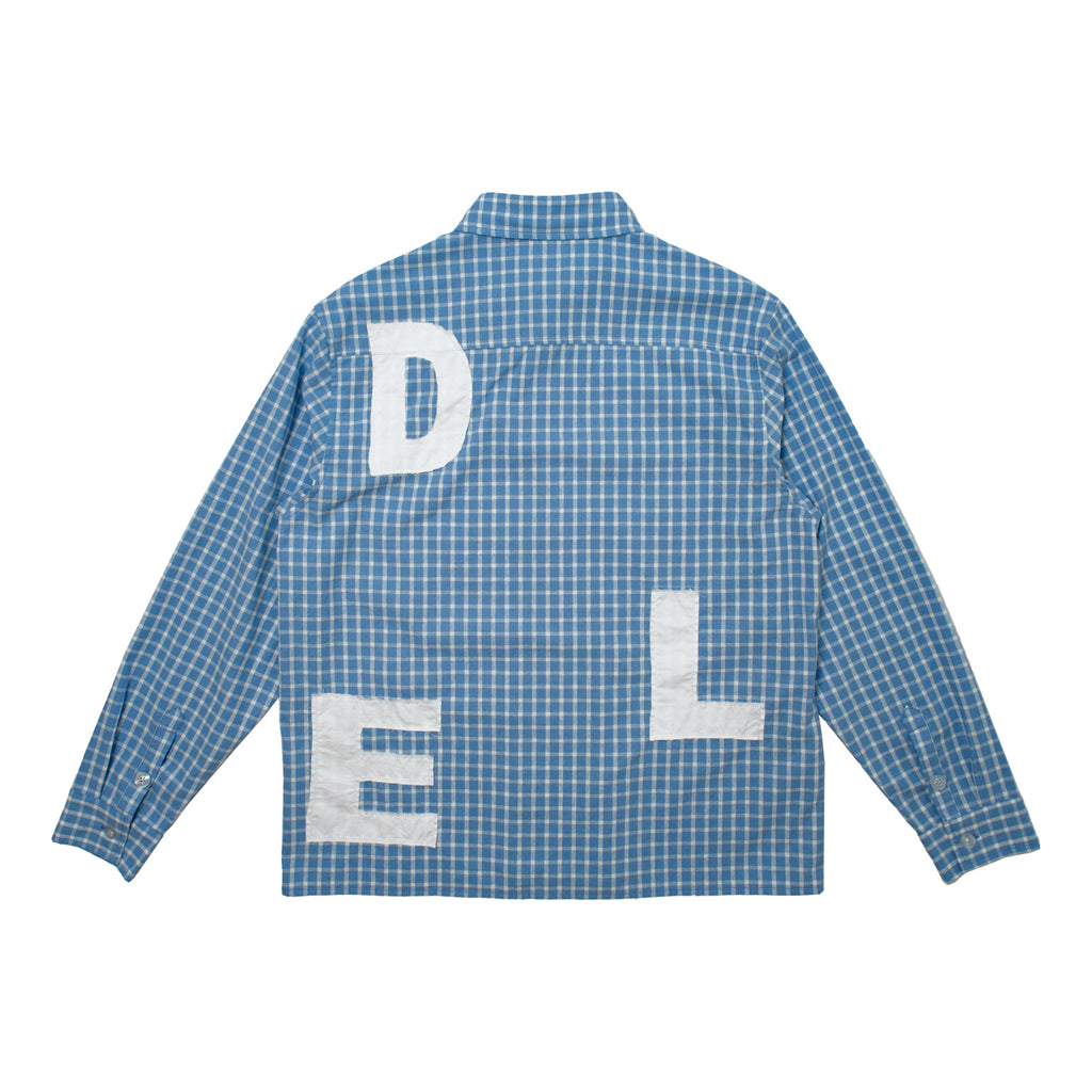 HODDLE MELANGE LONG SLEEVE SHIRT BLUE GINGHAN/ WHITE | WHITE / BLUE