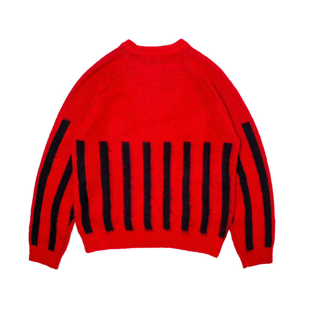 HODDLE STAR ABOVE MOHAIR FOOTBALL HEAVY WEIGHT KNIT RED / BLACK