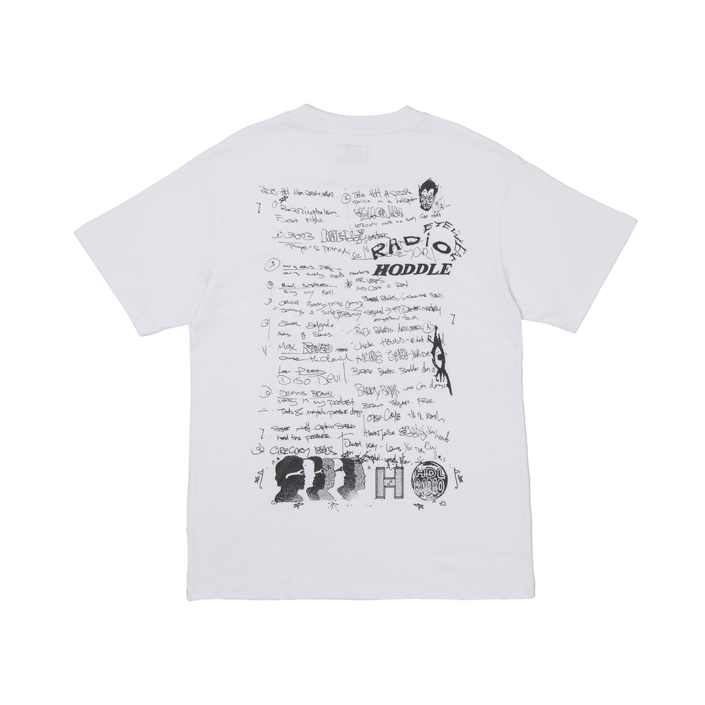 HODDLE X RADIO - TRACKLIST TEE WHITE