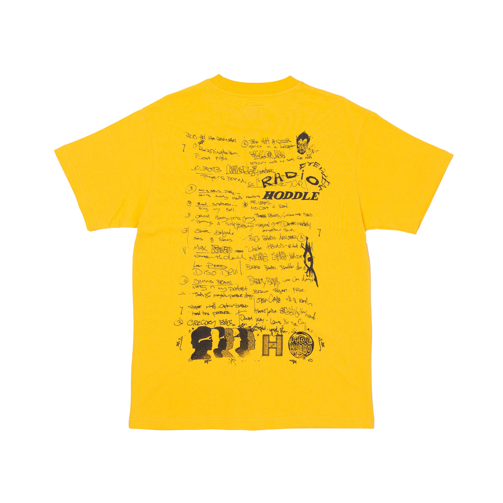 HODDLE X RADIO - TRACKLIST TEE YELLOW