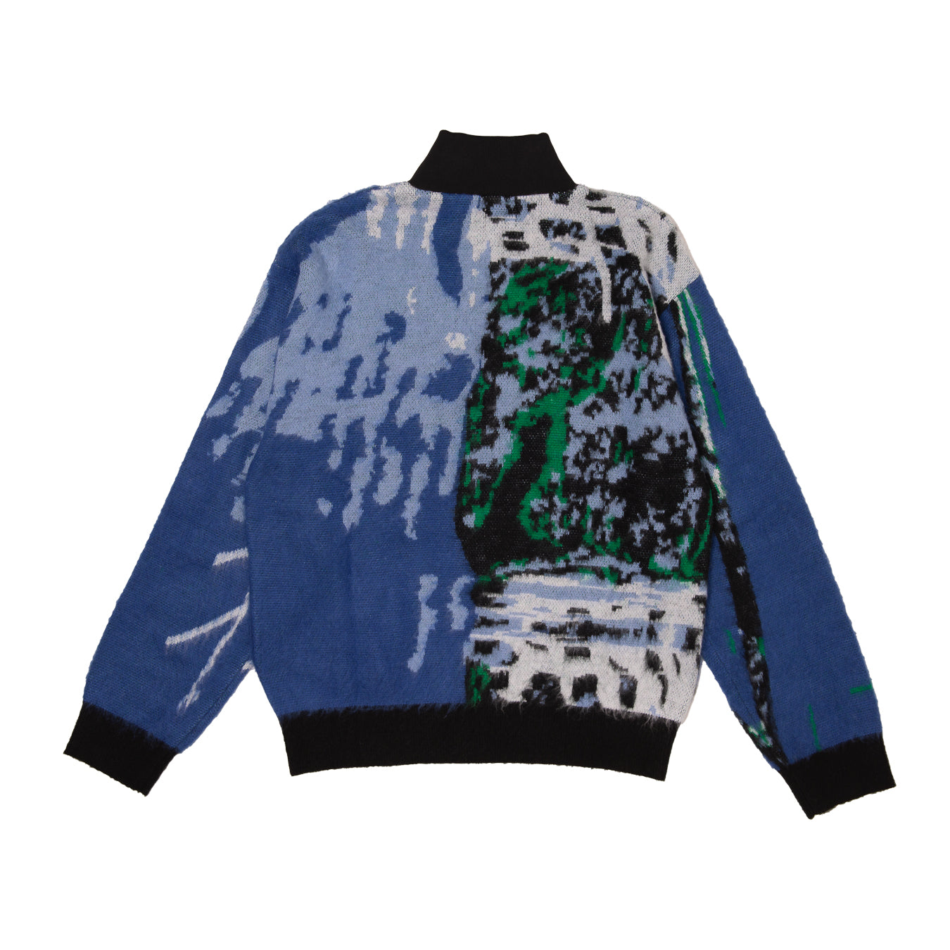 SCANNER MOHAIR FULL ZIP POLO - BLUE / NAVY / BLACK | HODDLE