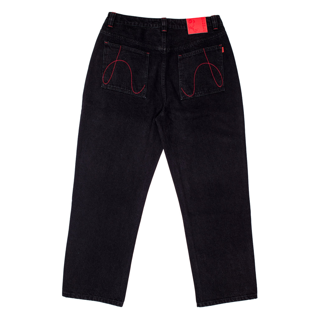 HODDLE SONAS JEANS BLACK / RED CONTRAST STITCH