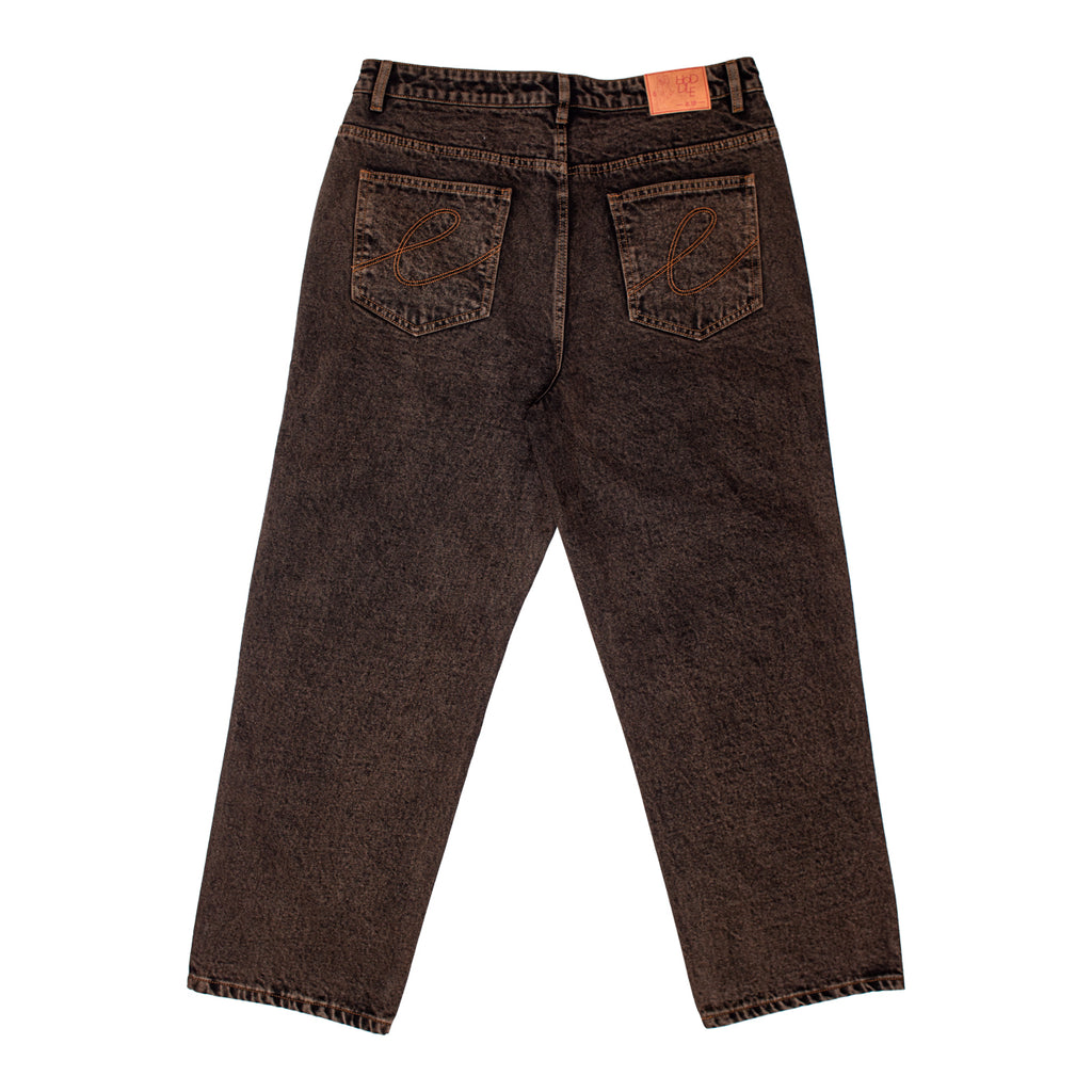 HODDLE 16 OUNCE RANGER JEANS DARK BROWN ACID WASH