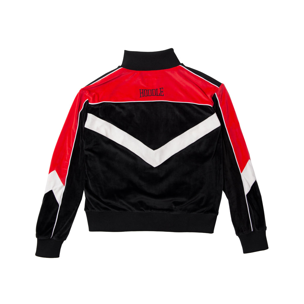 VELOUR TRACK TOP RED / BLACK