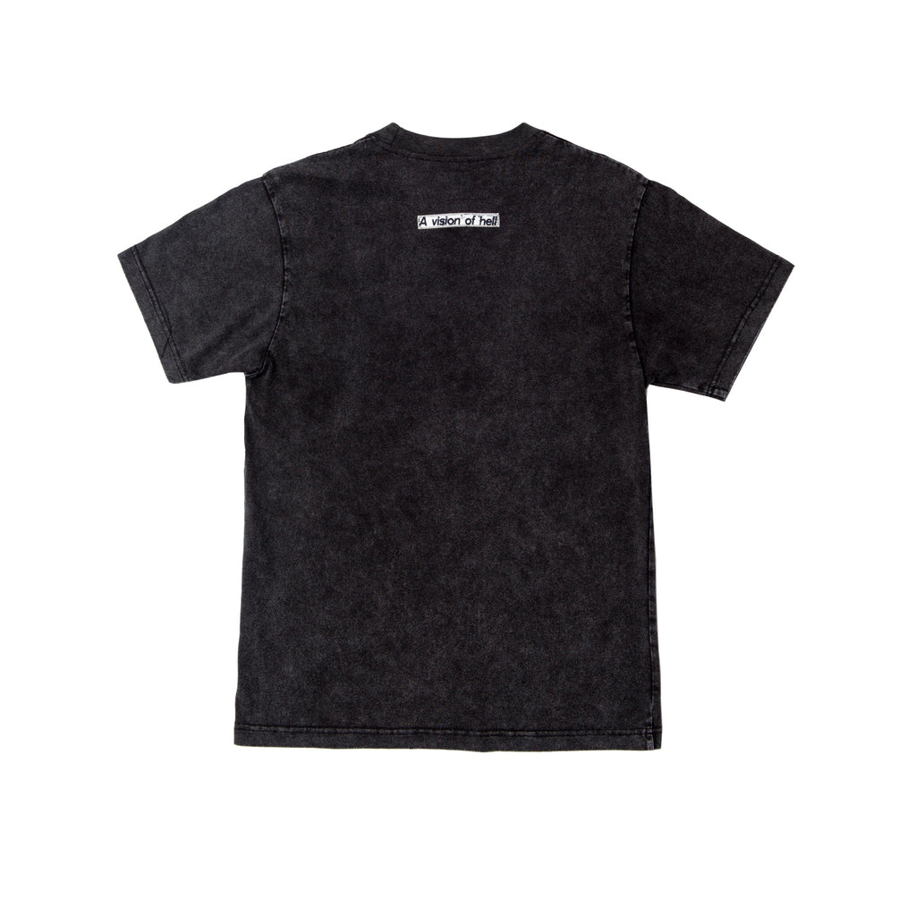 VISON LOGO TEE BLACK WASH / WHITE