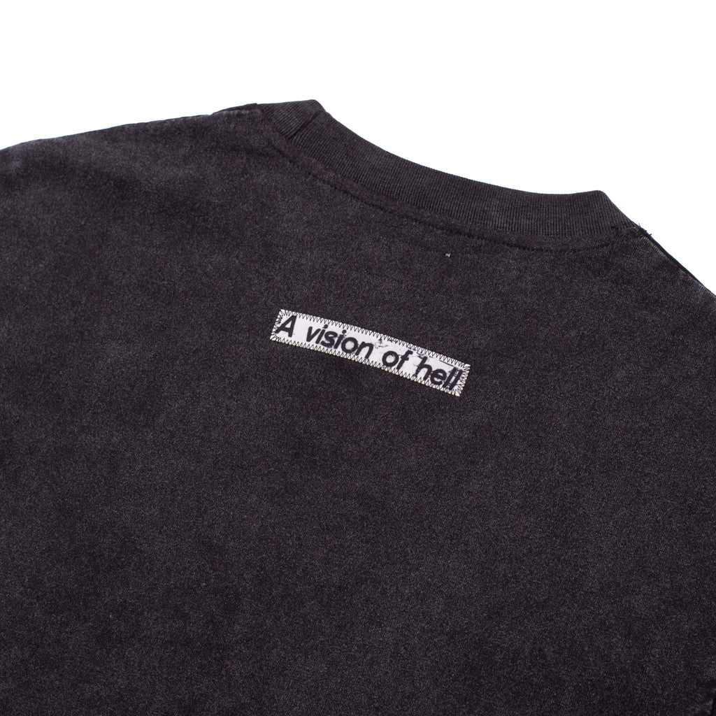 VISON LOGO TEE BLACK WASH / WHITE