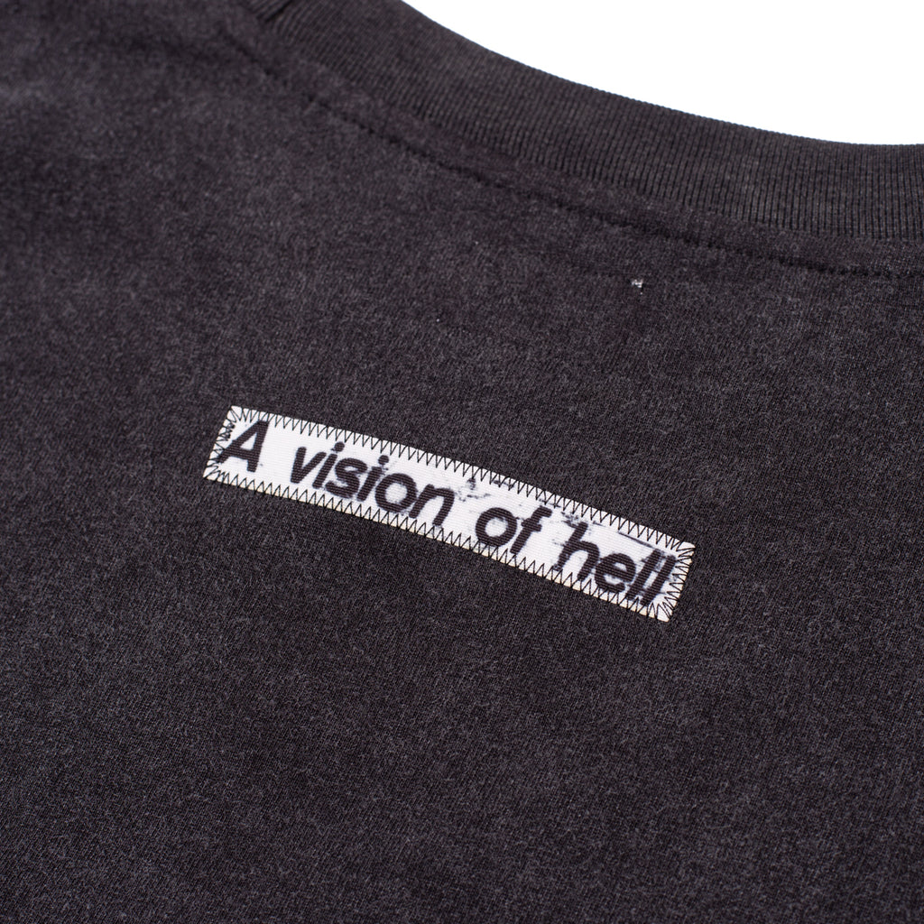 VISON LOGO TEE BLACK WASH / WHITE