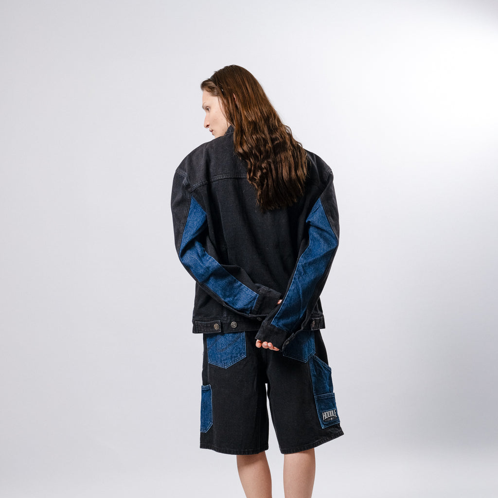 TONAL DEMIN JACKET BLACK / INDIGO