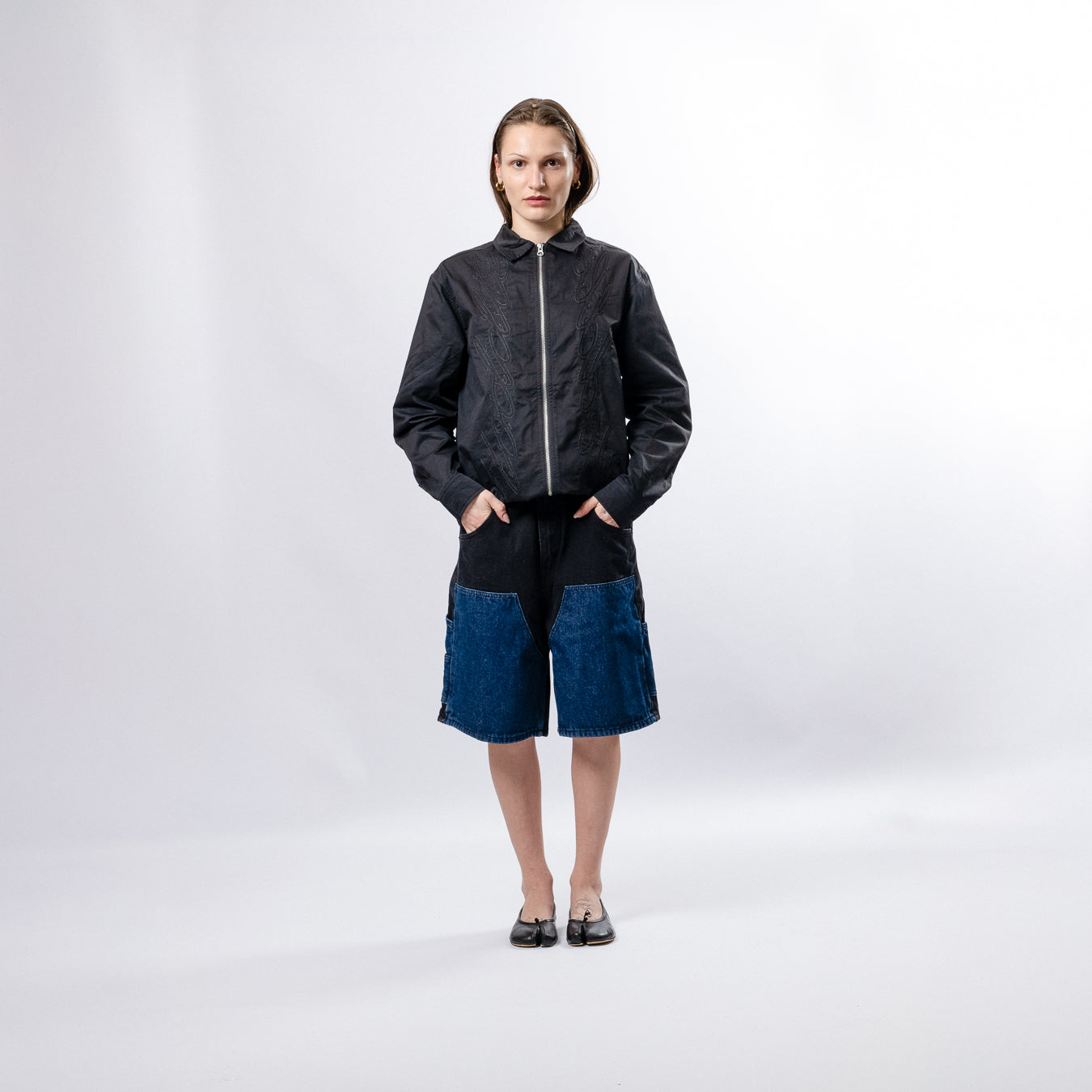 HODDLE THORN ZIP UP LONG SLEEVE SHIRT - BLACK | HODDLE SKATEBOARDS