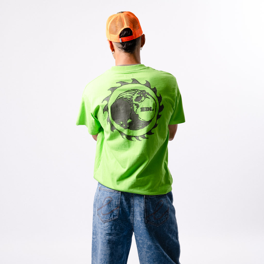 THUNDERDOME POCKET TEE - LIME GREEN